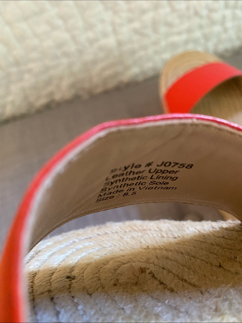 J. CREW Coral Leather Espadrille Wedge Sandals with Ankle Strap - Picture 7 of 7